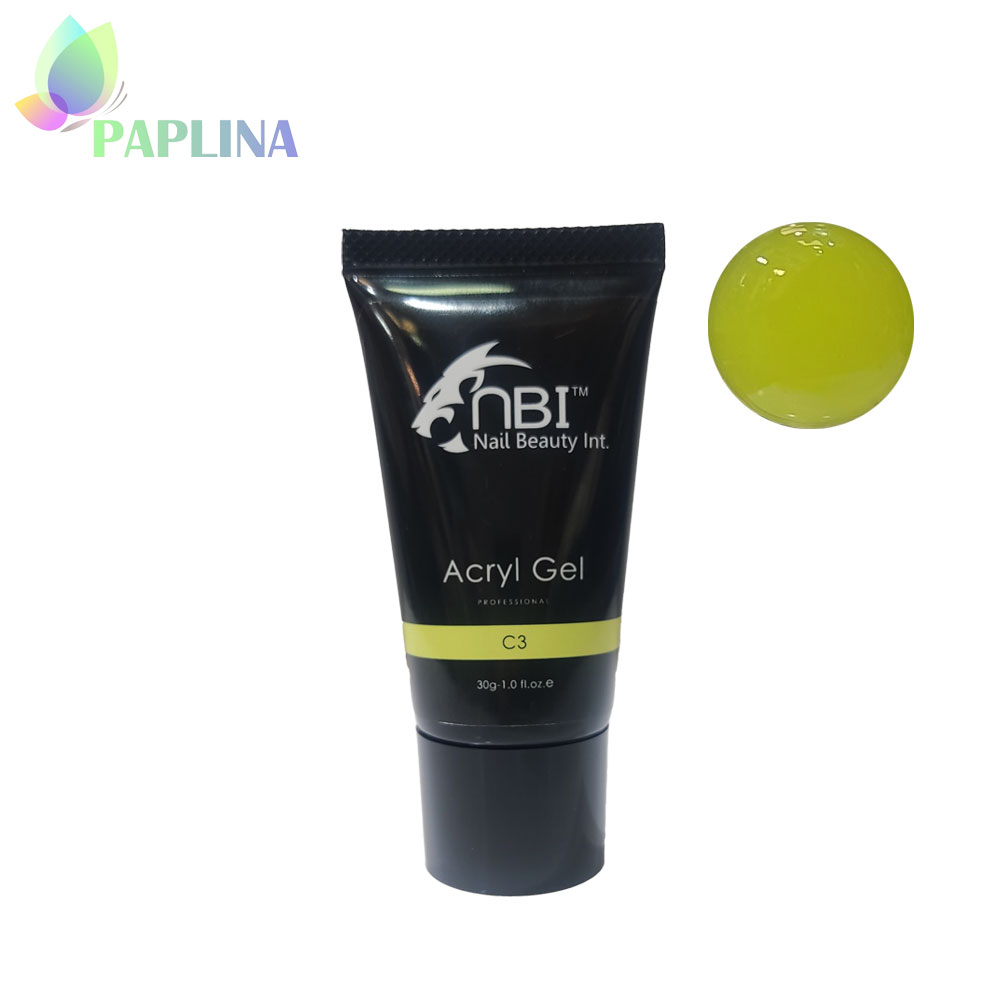 خرید پلی ژل کاشت ناخن c3 زرد 30g ان بی آی NBI با قیمت رقابتی از پاپلینا