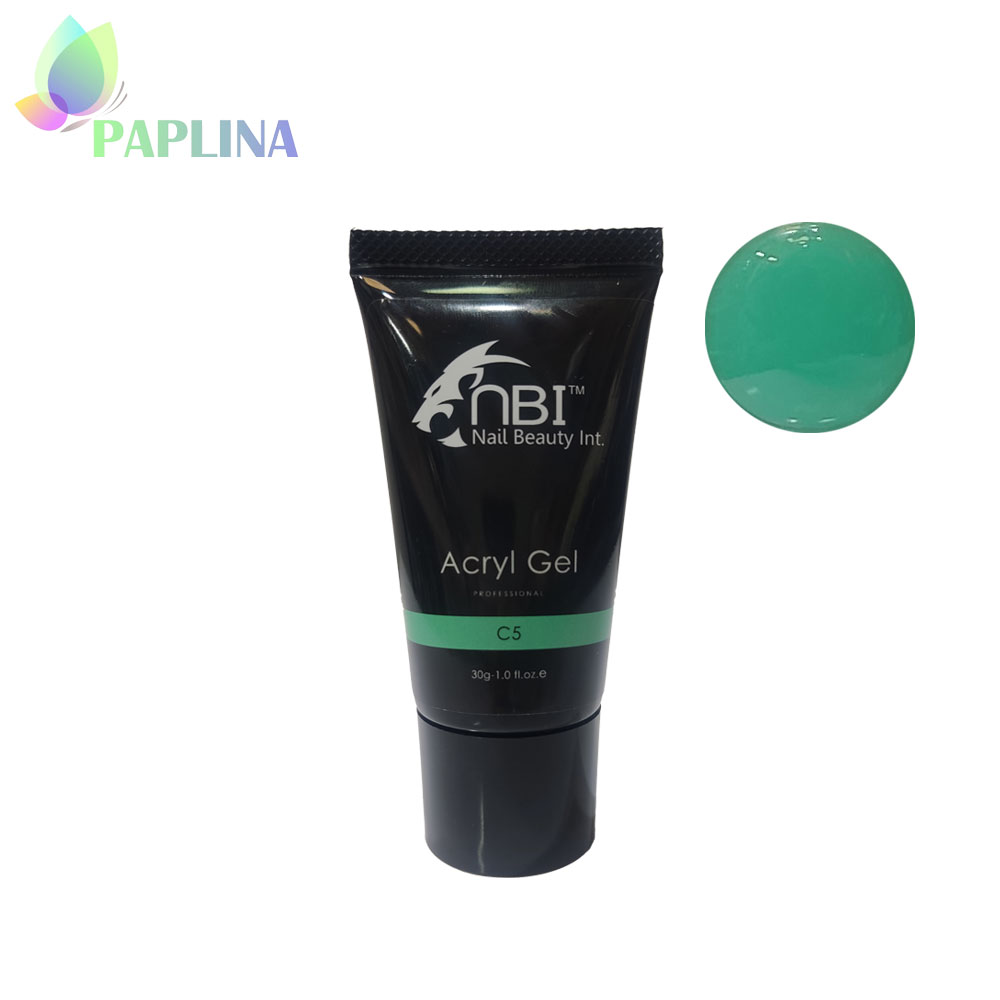 خرید پلی ژل کاشت ناخن c5 سبزآبی 30g ان بی آی NBI با قیمت رقابتی از پاپلینا