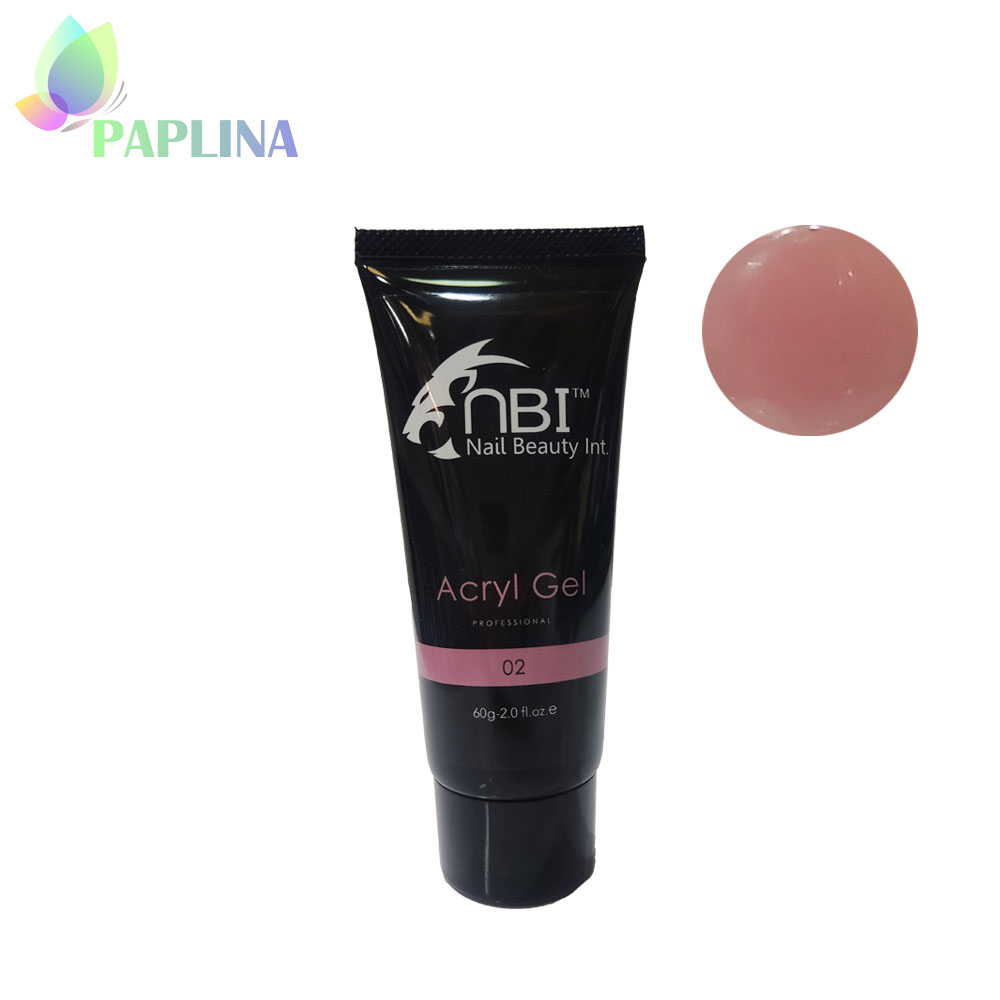خرید پلی ژل کاشت ناخن کد02 رز 60g ان بی آی NBI با قیمت رقابتی از پاپلینا
