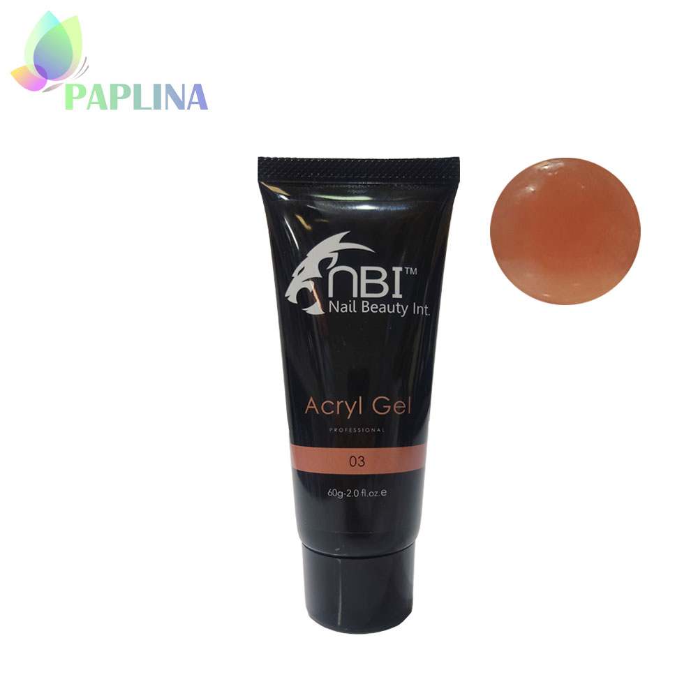 خرید پلی ژل کاشت ناخن کد03 هلویی 60g ان بی آی NBI با قیمت رقابتی از پاپلینا