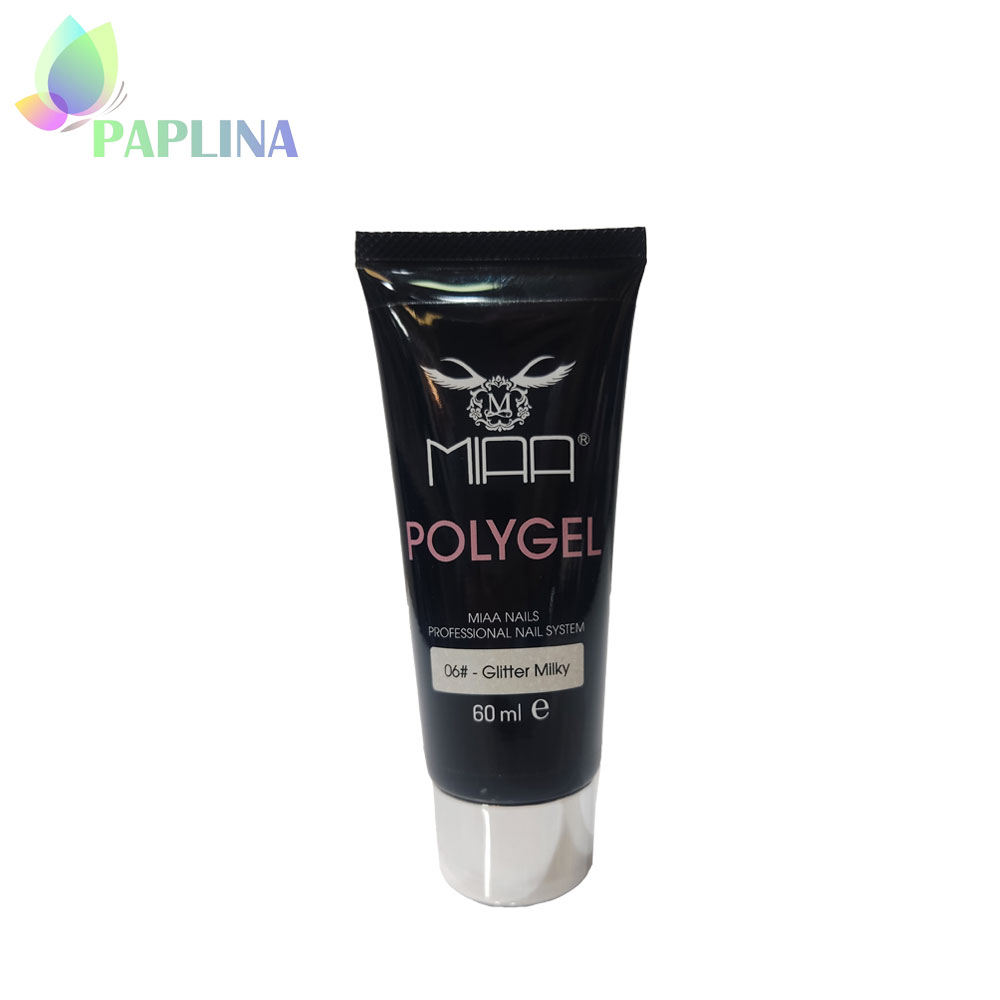 خرید پلی ژل ناخن 60میل کد 06 glitter milky میا MIAA با قیمت رقابتی از پاپلینا